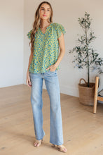 Load image into Gallery viewer, Anywhere We Go Flutter Sleeve Top in Blue Combo -Online Exclusive