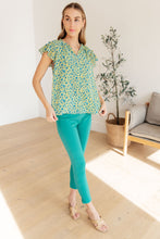 Load image into Gallery viewer, Anywhere We Go Flutter Sleeve Top in Blue Combo -Online Exclusive