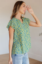 Load image into Gallery viewer, Anywhere We Go Flutter Sleeve Top in Blue Combo -Online Exclusive