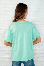 Load image into Gallery viewer, Basic Instinct Drop Shoulder V-Neck Tee in Mint
