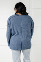 Load image into Gallery viewer, Basically Freezing Brushed Hacci Top in Dusty Blue