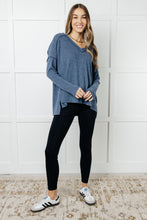 Load image into Gallery viewer, Basically Freezing Brushed Hacci Top in Dusty Blue