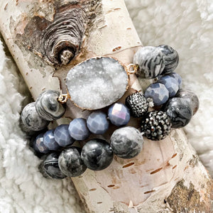 Grey Tone Heavy Bead Set - Kingdom Girl