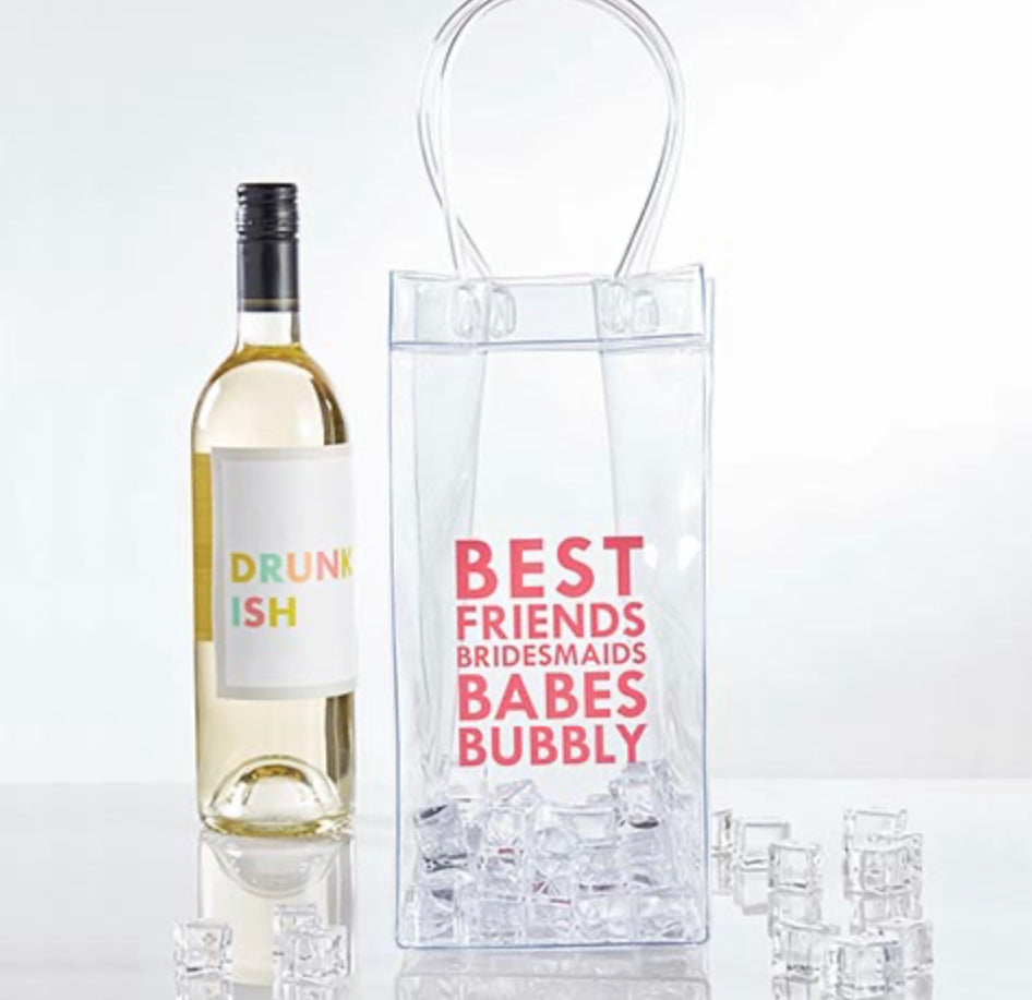 Best Friends Clear Wine Bag