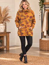 Load image into Gallery viewer, Golden Bloom Cowl Neck Double Hoodie - Ampersand Avenue