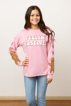 Load image into Gallery viewer, Feelin Festive Pink Sweater