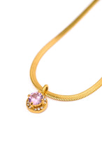 Load image into Gallery viewer, Here to Shine Gold Plated Necklace in Pink - online exclusive