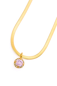 Here to Shine Gold Plated Necklace in Pink - online exclusive