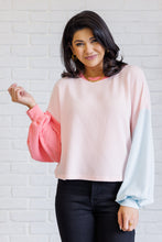 Load image into Gallery viewer, Hit Me With Your Best Shot Colorblock Top in Light Pink