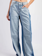 Load image into Gallery viewer, Two Tone Straight Leg Denim Pants