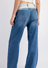 Load image into Gallery viewer, Two Tone Straight Leg Denim Pants