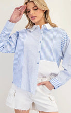 Load image into Gallery viewer, Striped Color Block Long Sleeve Shirt