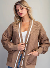 Load image into Gallery viewer, Quilted Mixed Media Knit Jacket