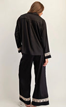 Load image into Gallery viewer, Lace Trim Satin Lounge Set