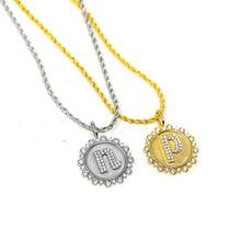 Load image into Gallery viewer, Vintage Coin Initial Charm - 2 Colors - The Sis Kiss