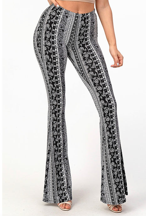 Black Bandana Print Bells - Zenana