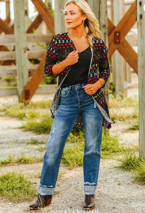 Kicking Cowboy Mesh - L & b