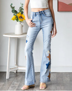 Washed Starry Patch Denim - Oli and Hali