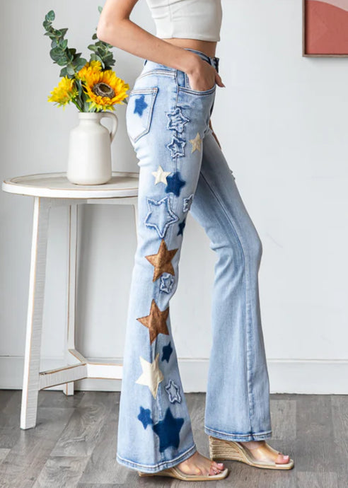 Washed Starry Patch Denim - Oli and Hali