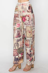 Western Roses Pant- Origami