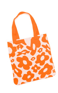 Lazy Daisy Knit Tote - Orange