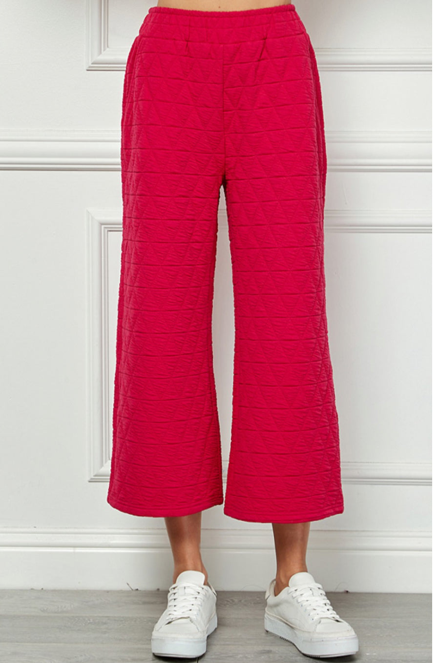 Tonya Textured Crop Pant - Barbie Pink - See and Be Seen