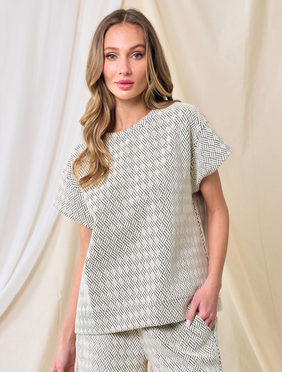 Terri Textured Top - Grey - See and Be Seen