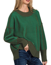 Load image into Gallery viewer, Ups and Downs Green Sweater - Zenana