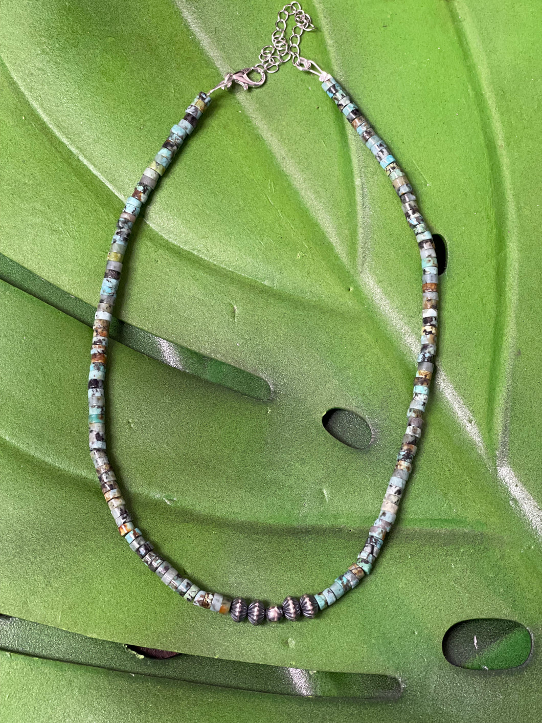 African Turquoise Choker and Navajo Pearls - The Bijoux FAB -