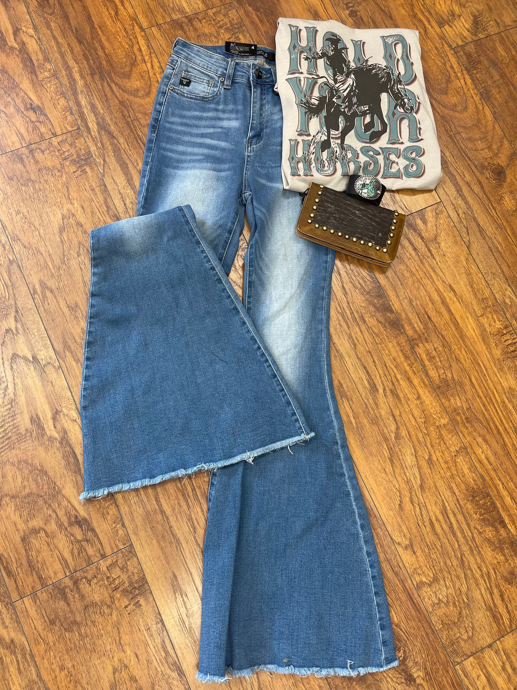 Carrie Mid Wash Flare Jean  - L & B Jeans