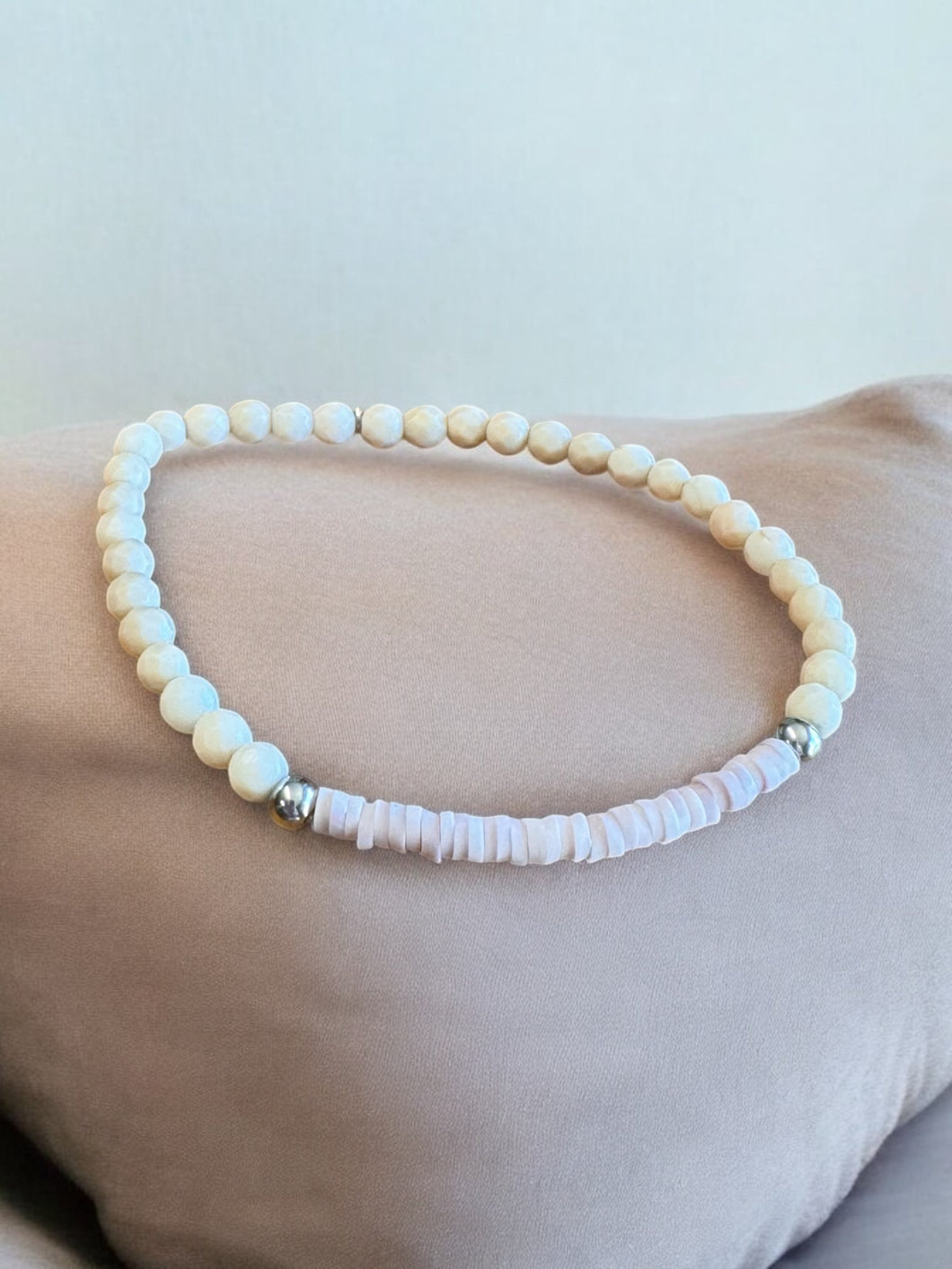 Amelia Beaded Bracelet - Bashful - Rustic Cuff