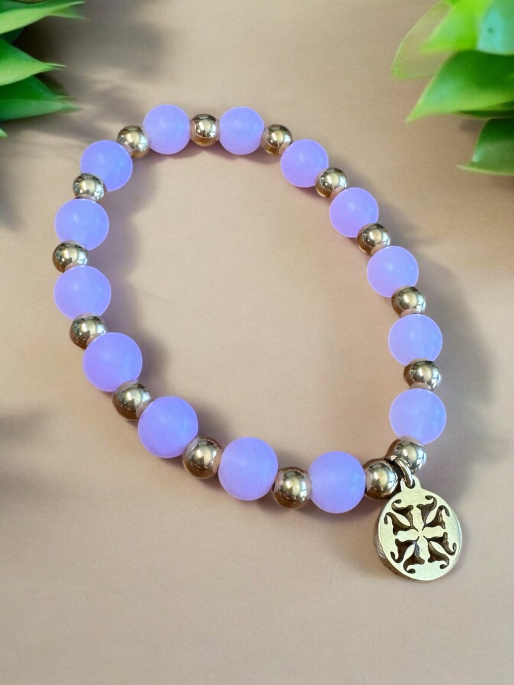 Erin Silicone Beaded Bracelet - Blush - Rustic Cuff