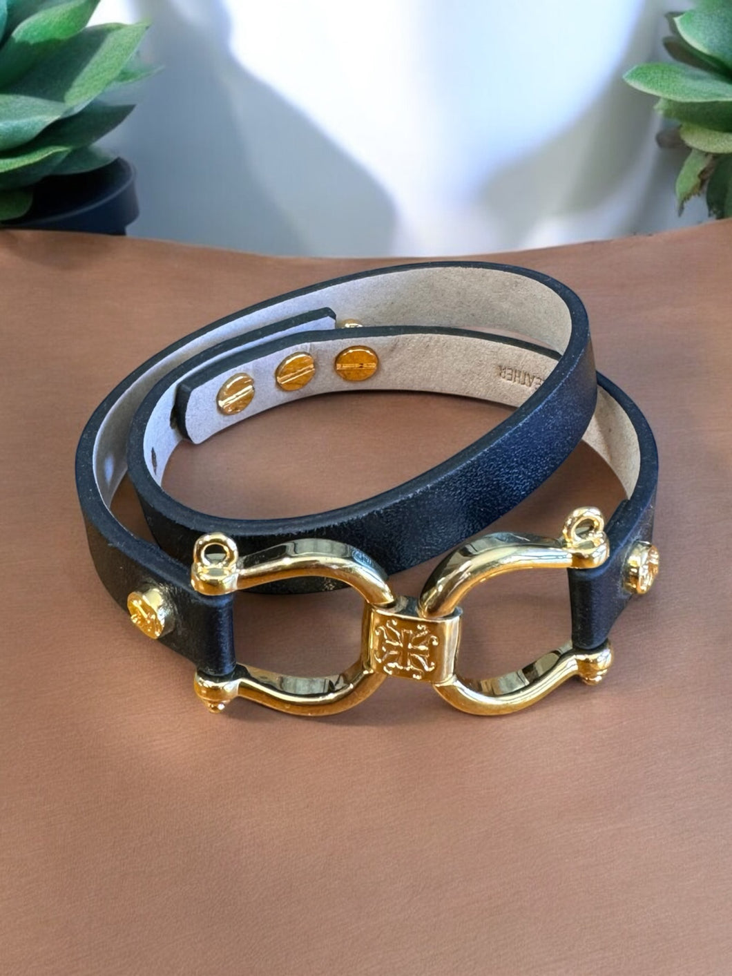Black Wrap Buckle  - Rustic Cuff