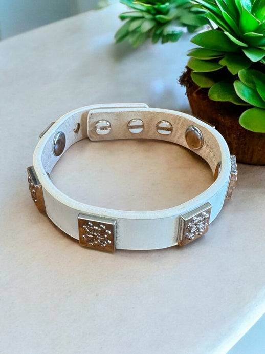 White Logo Silicone Cuff - Rustic Cuff