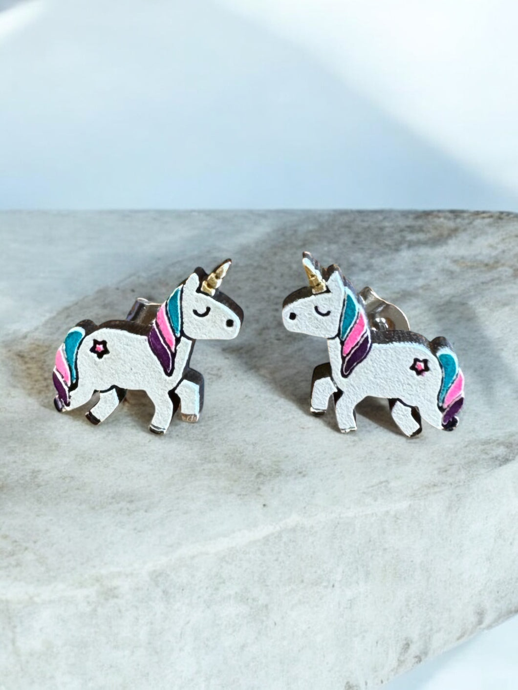 Crafted Wooden Earrings - Hand Painted - Laser Cut - 2 Styles