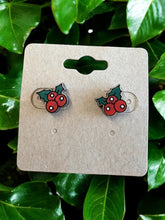Load image into Gallery viewer, Holiday Crafted Wooden Earrings - Hand Painted - Laser Cut