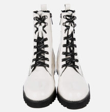 Load image into Gallery viewer, White Easeci Combat Boot - David Pliner