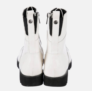 White Easeci Combat Boot - David Pliner
