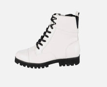 Load image into Gallery viewer, White Easeci Combat Boot - David Pliner