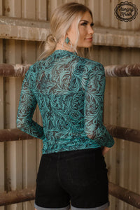 Tooled In Turquoise - Mesh - Sterling Kreek