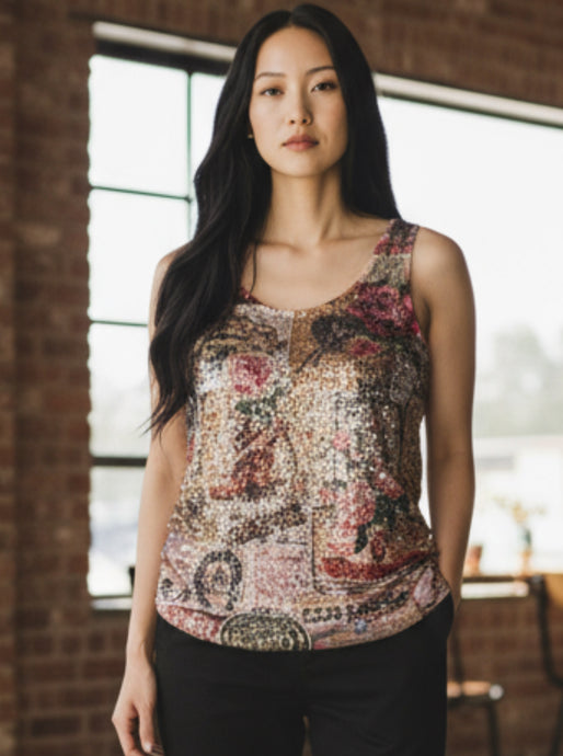 Western Roses Tank  - Origami