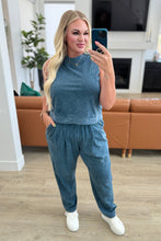 Load image into Gallery viewer, Limber Up Tapered Leg Joggers in Slate Blue - Rae Mode