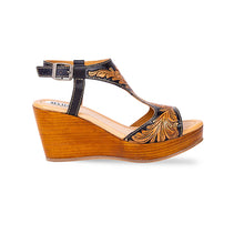 Load image into Gallery viewer, Talitha Hand Tooled Wedge Myra