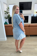 Load image into Gallery viewer, Earthy Chic Mineral Wash Mini Dress in Denim - Very J