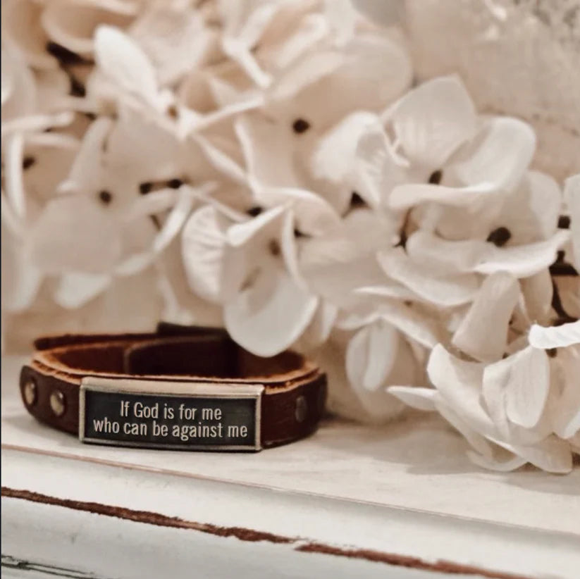 If God Is For Me Leather Wristly - Kingdom Girl (Copy)