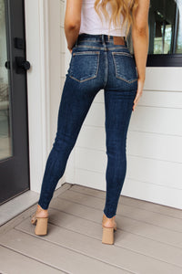 Lydia Mid Rise Vintage Raw Hem Skinny Jeans - Judy Blue **