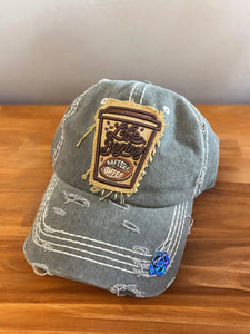 Life Begins with Coffee Cap - Embroidery Patch