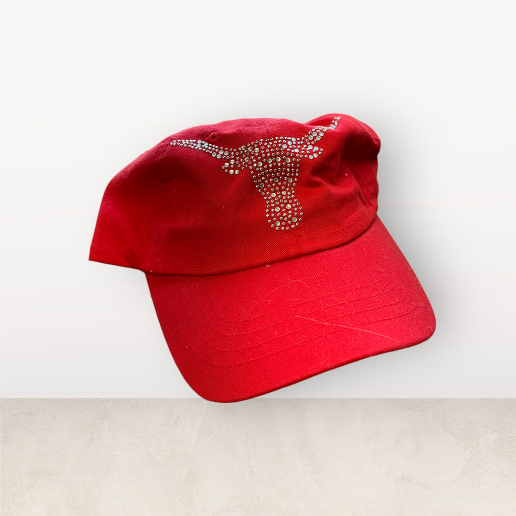 Red Longhorn Cap -Bling
