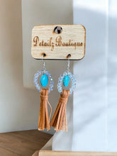 Load image into Gallery viewer, Turquoise Fringe Earrings