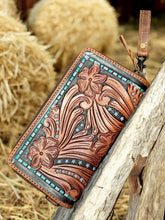 Load image into Gallery viewer, Western Skies Tooled Wallet / Wristlet - Cheekys